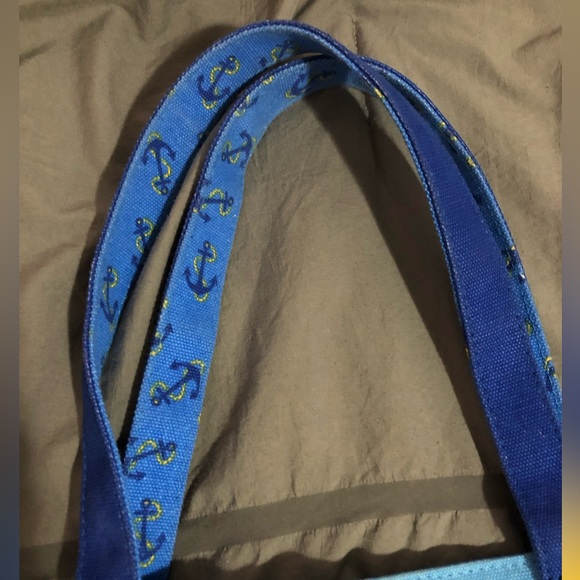 Punctuate Canvas Tote Beach Bag Stripes Anchors Primary Colors NICE - Picture 2 of 9